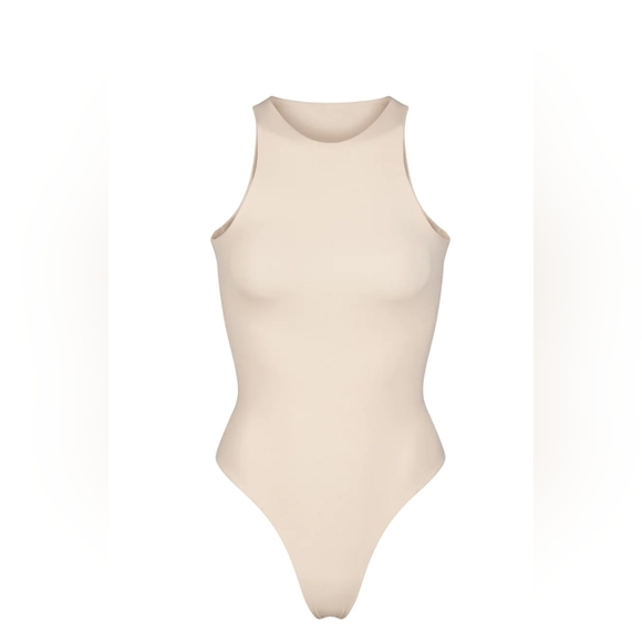 SKIMS FITS EVERYBODY HIGH NECK BODYSUIT/ 2X/ SAND/ NWT - Picture 3 of 11